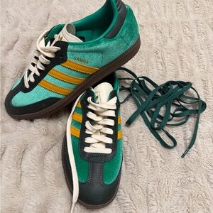 Adidas Samba in Green and Gold